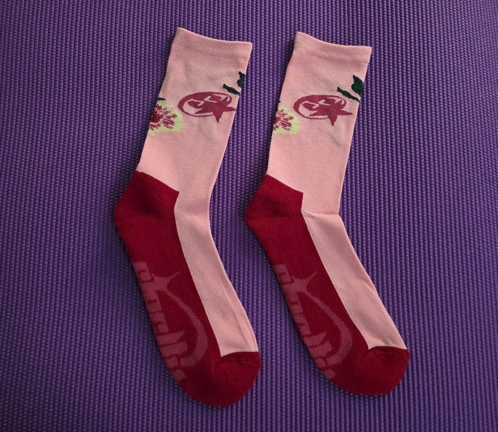 Vibrant Pink and Red Casual Socks